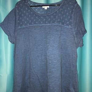 Blue Lace Maternity Top